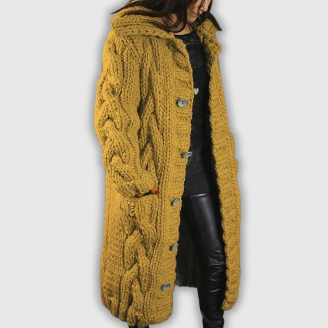 Karina – Elegancki, przytulny płaszcz z zasłoną na brzuch