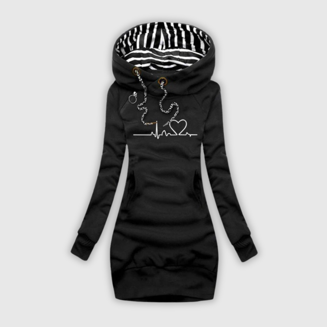 Cristina | Swetrowa sukienka z motywem pulsu