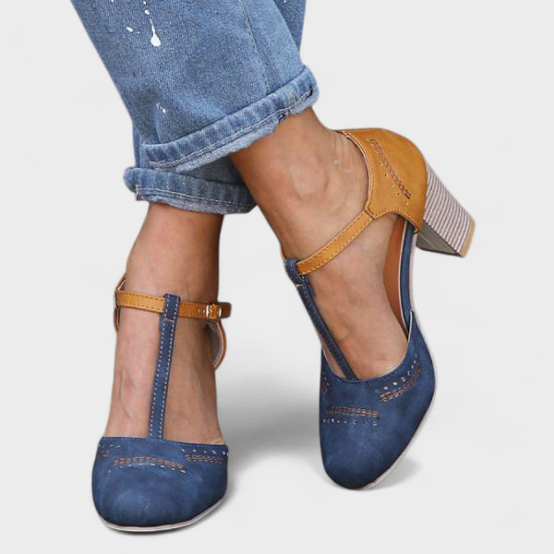 Czarny - Ortopedyczne buty na wysokim obcasie